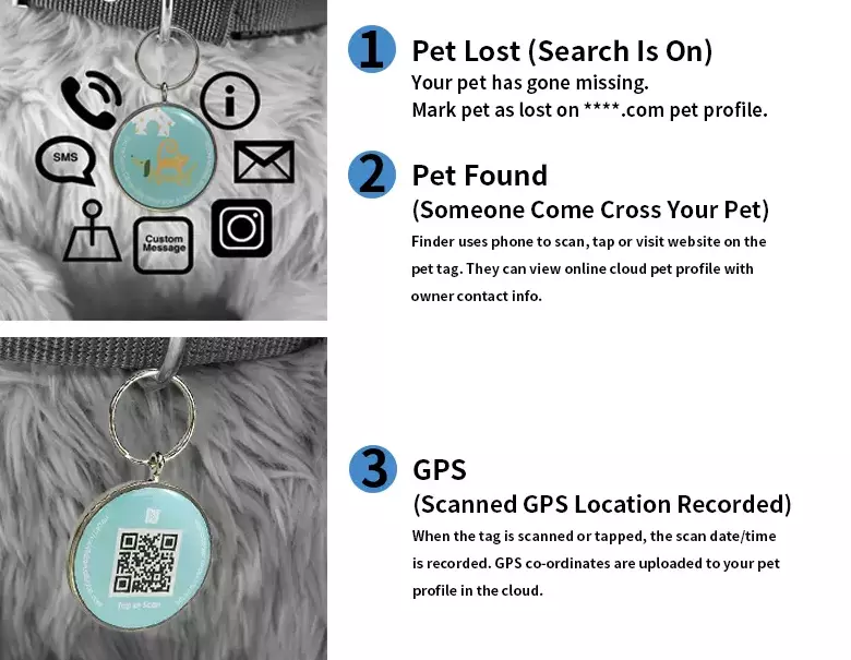 NFC RFID étiquette pour animaux de compagnie RFID étanche NFC étiquette pour animaux de compagnie avec étiquette de chien QR code